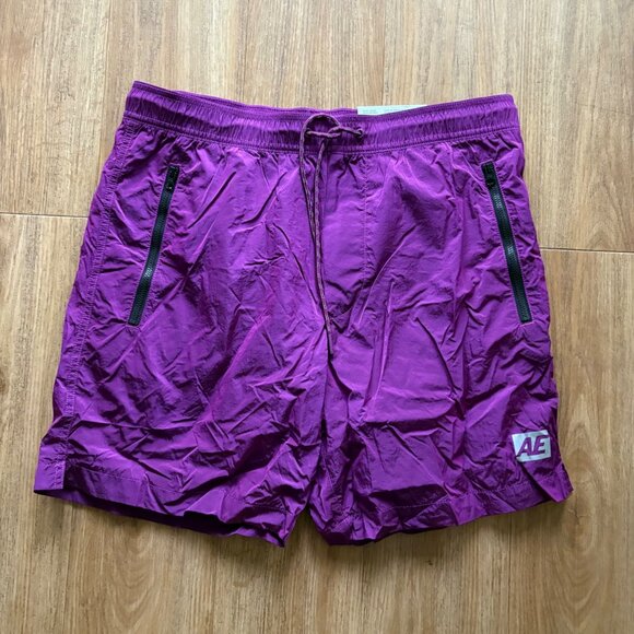 American Eagle Nylon Above The Knee Short Purple NWT Men’s Size M - Picture 2 of 9